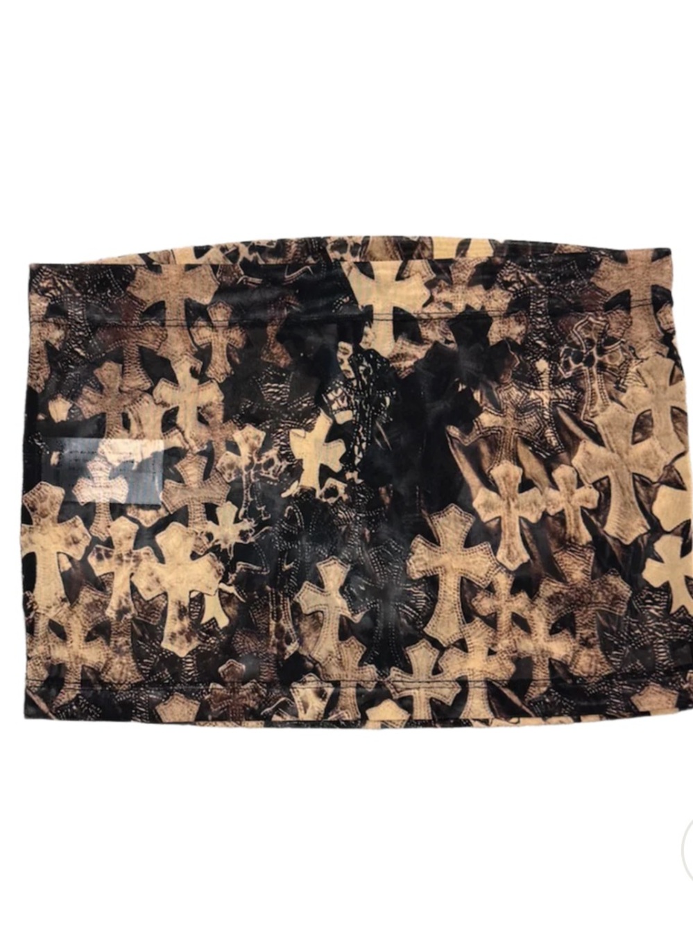 Chrome Hearts Black & Tan Cross-Print Mini Skirt - Picture 2 of 4